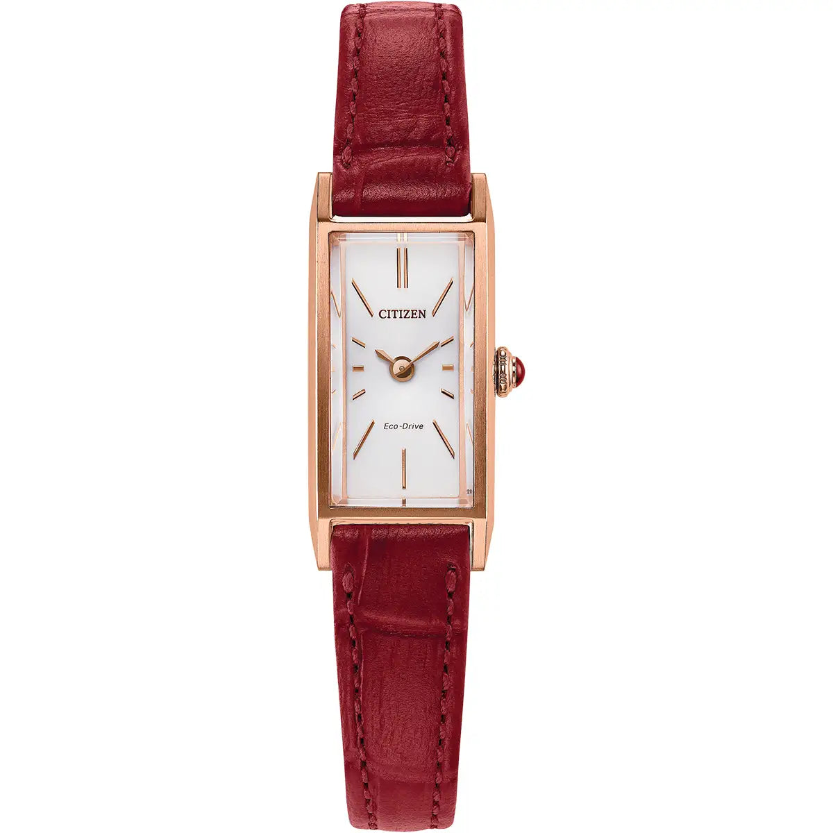 Citizen Eco Drive Ladies Fio Red Leather Strap Watch EG7123-01A