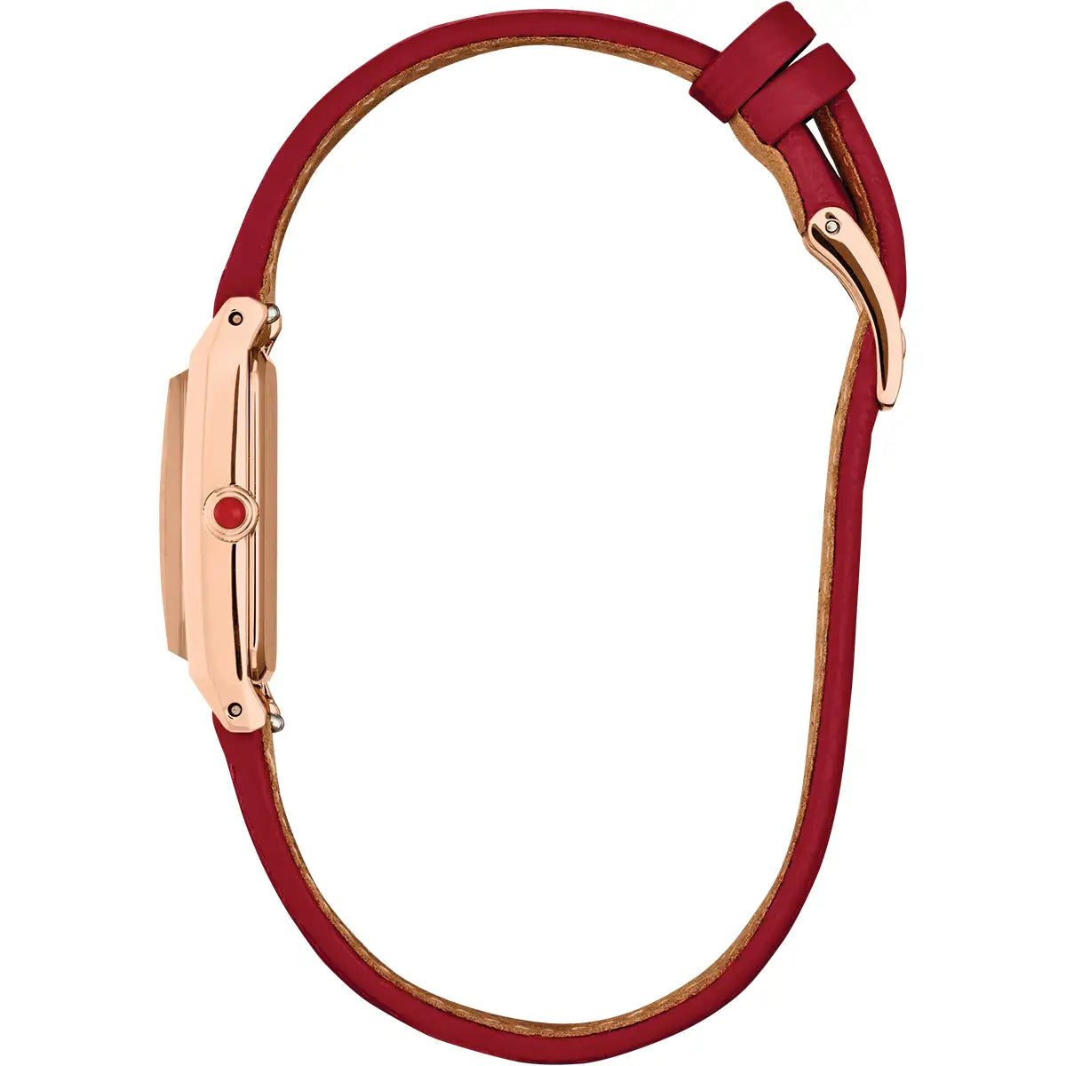 Citizen Eco Drive Ladies Fio Red Leather Strap Watch EG7123-01A side profile