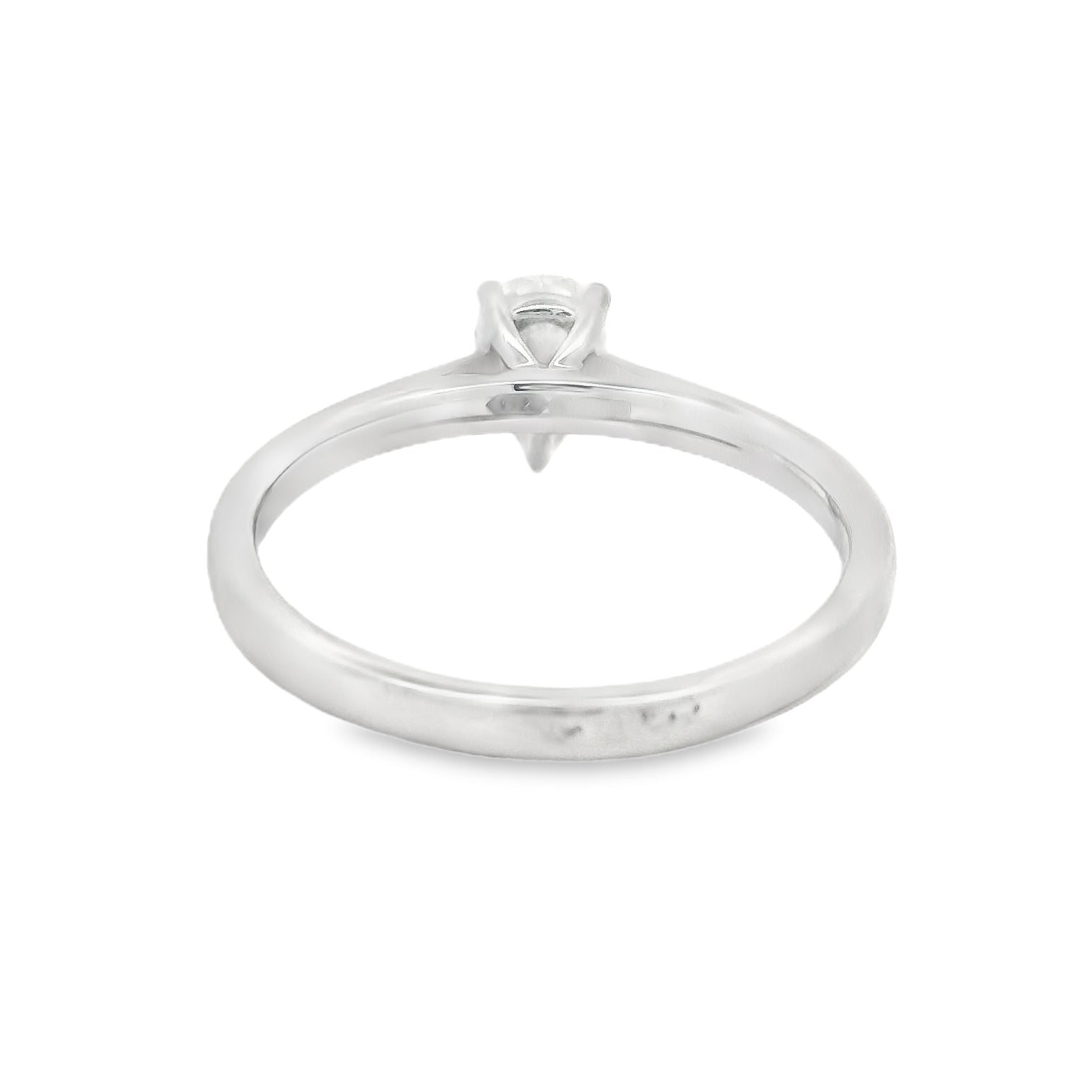 Platinum Solitaire Pear Cut Diamond Ring 0.50ct rear