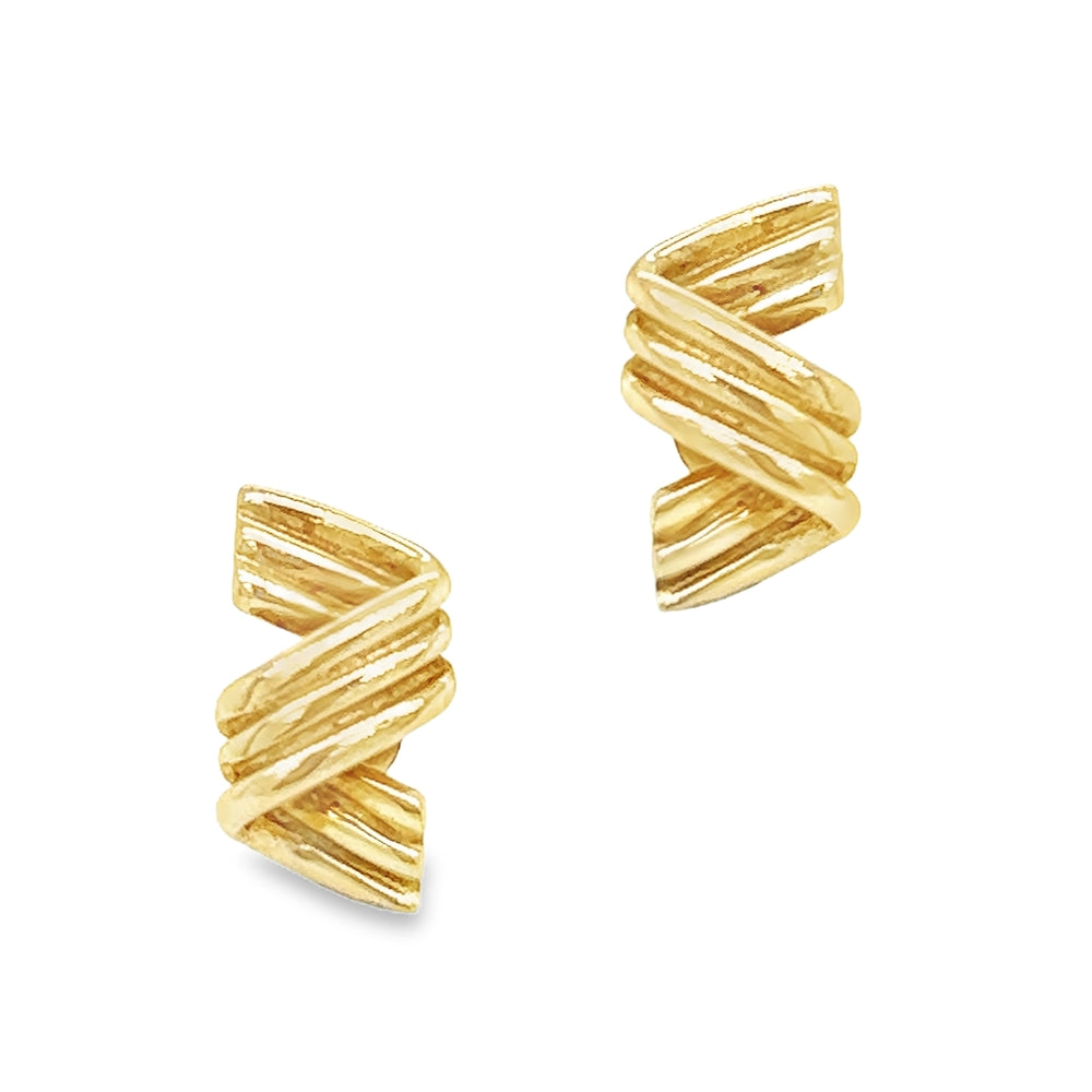 9ct Gold Zig Zag Stud Earrings