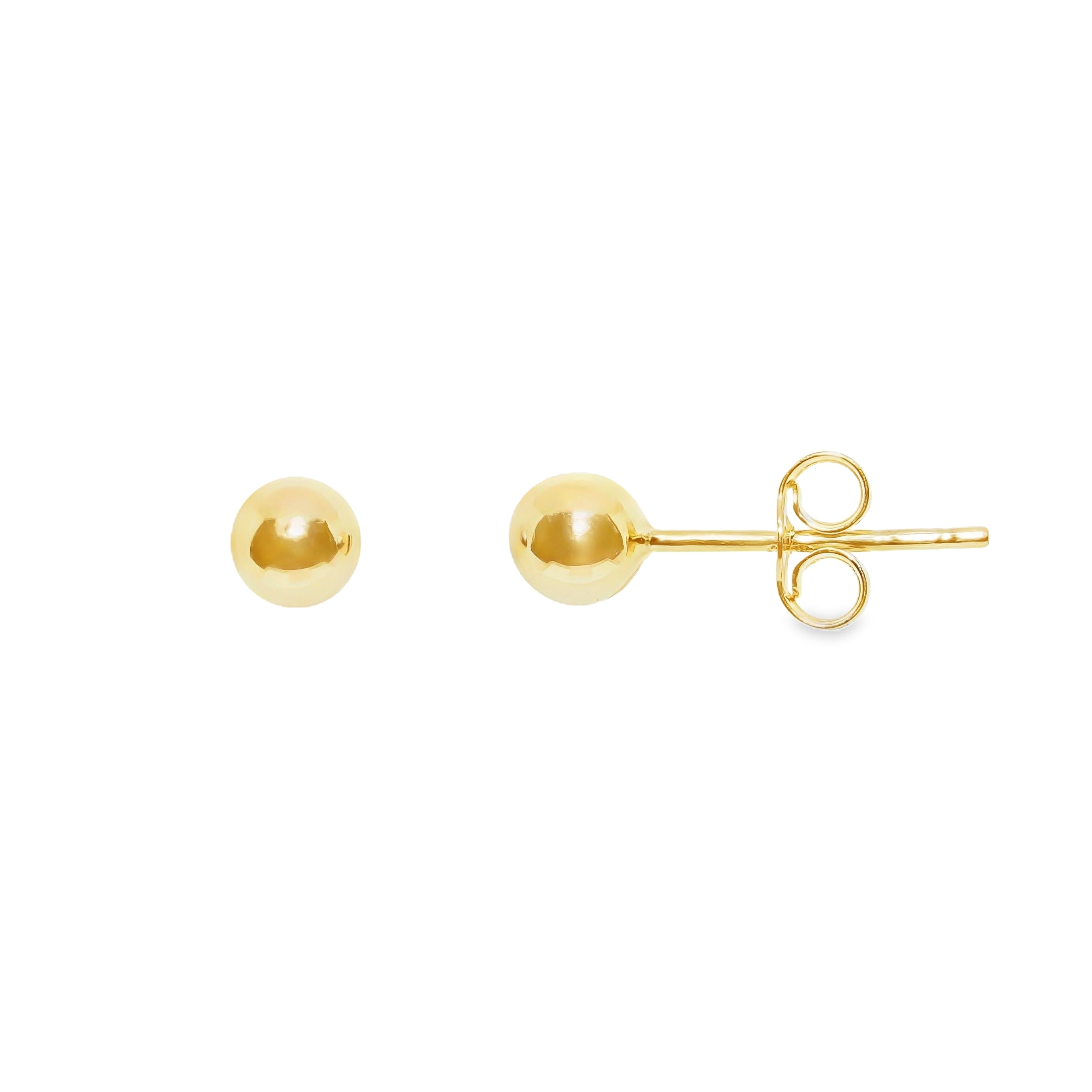 9ct Gold 4mm Polished Ball Stud Earrings