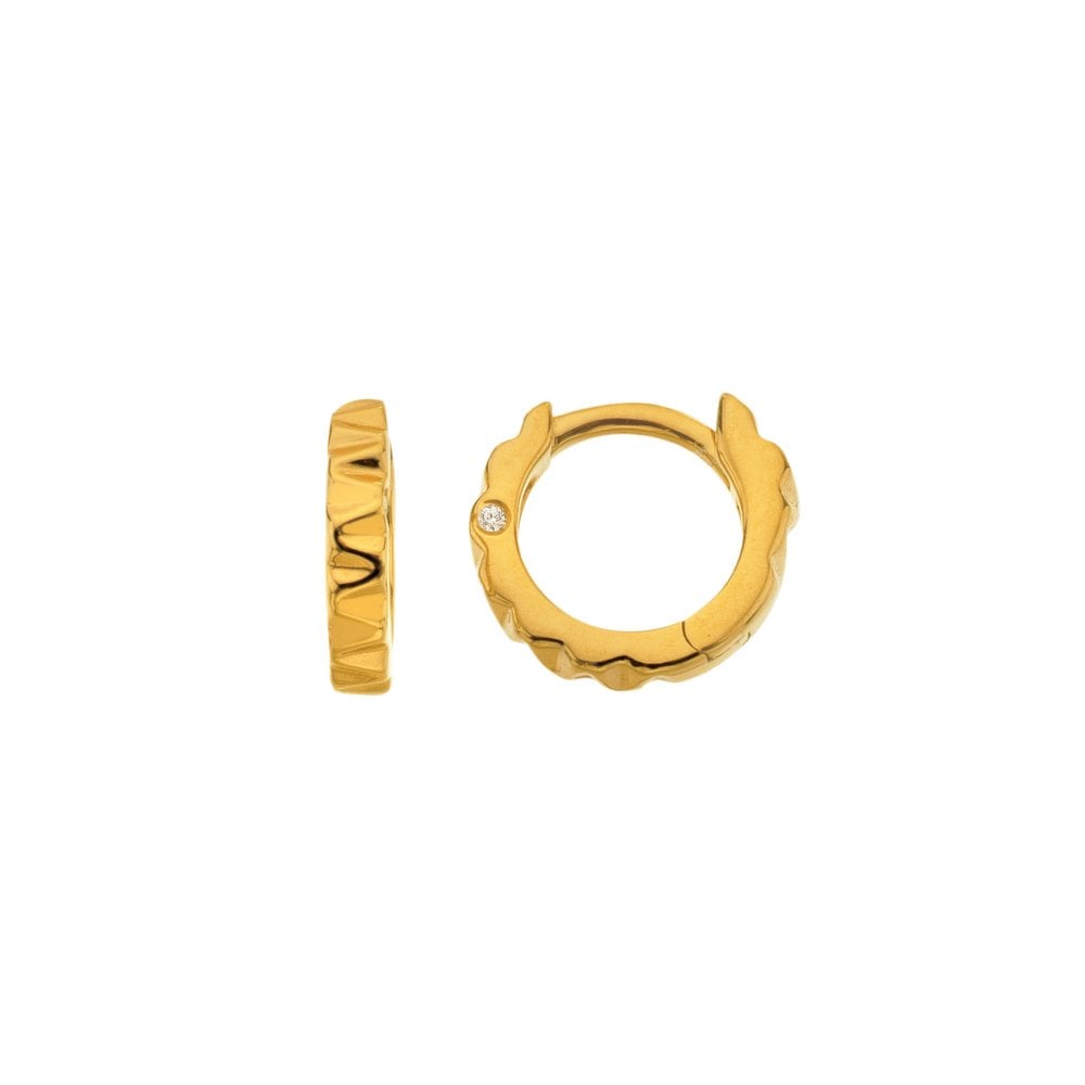 Hot Diamonds HD X Golden Edit Huggie Earrings DE853 side