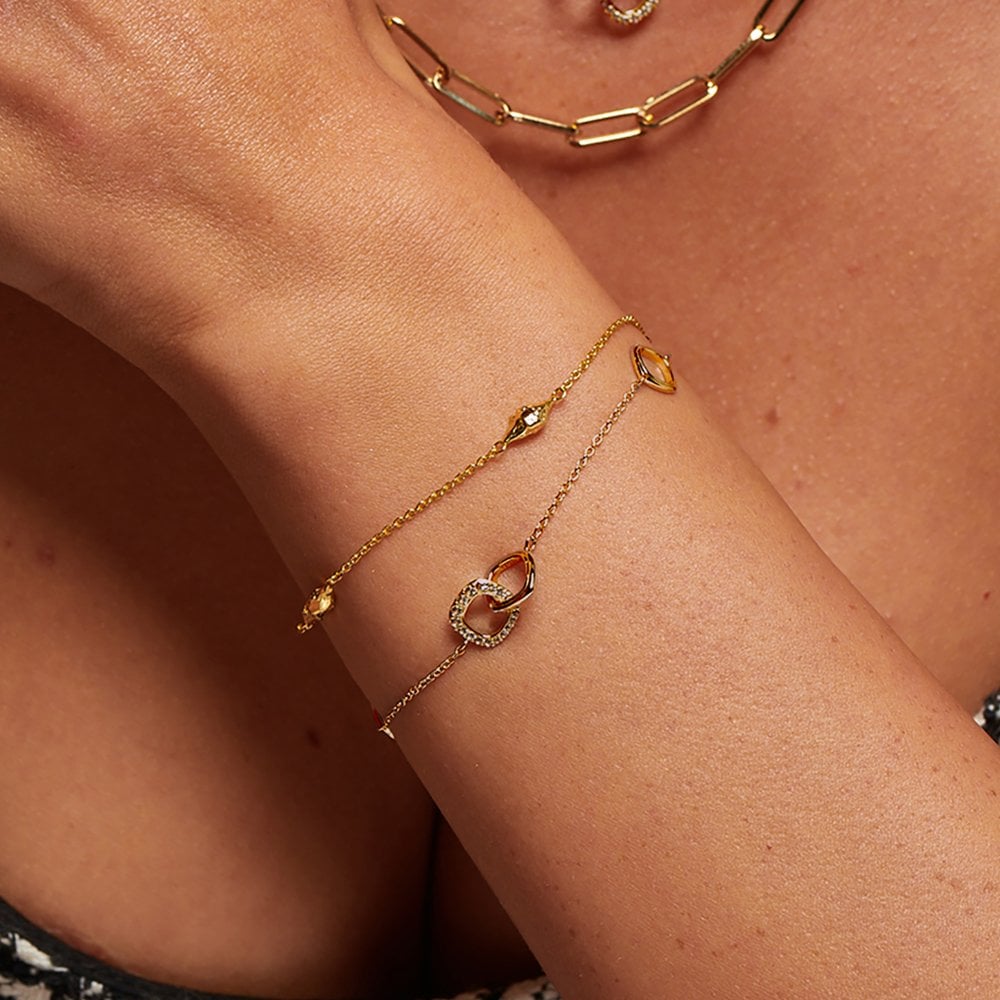 Hot Diamonds X Golden Edit Muse Bracelet DL711 model