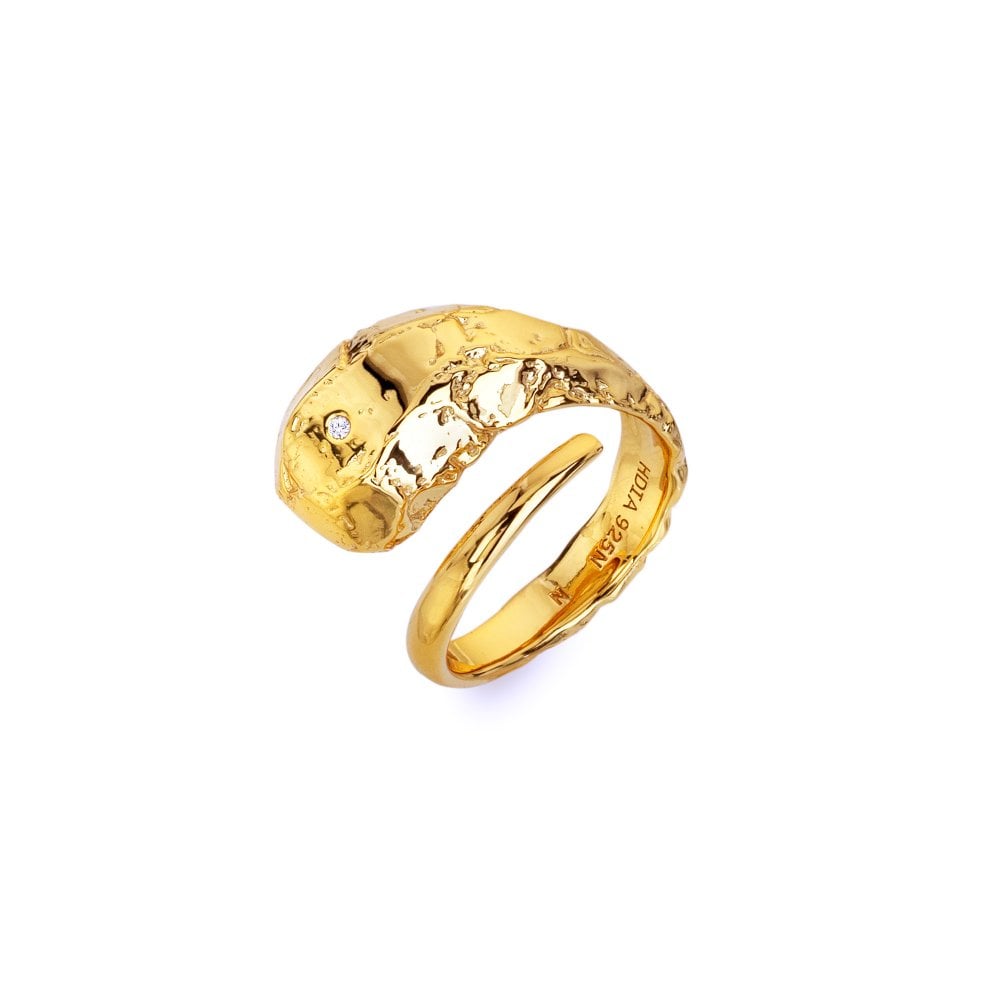 Hot Diamonds X Golden Edit Muse Ring DR300 side