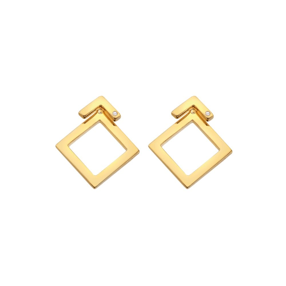 Hot Diamonds HD X Golden Edit Square Paired Earrings DE889