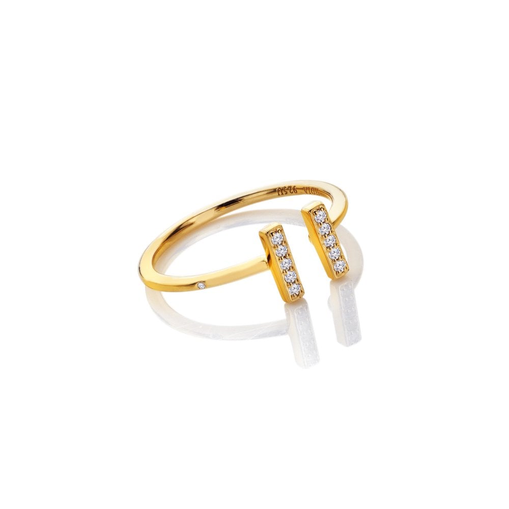 Hot Diamonds X Golden Edit T-Bar Ring DR302