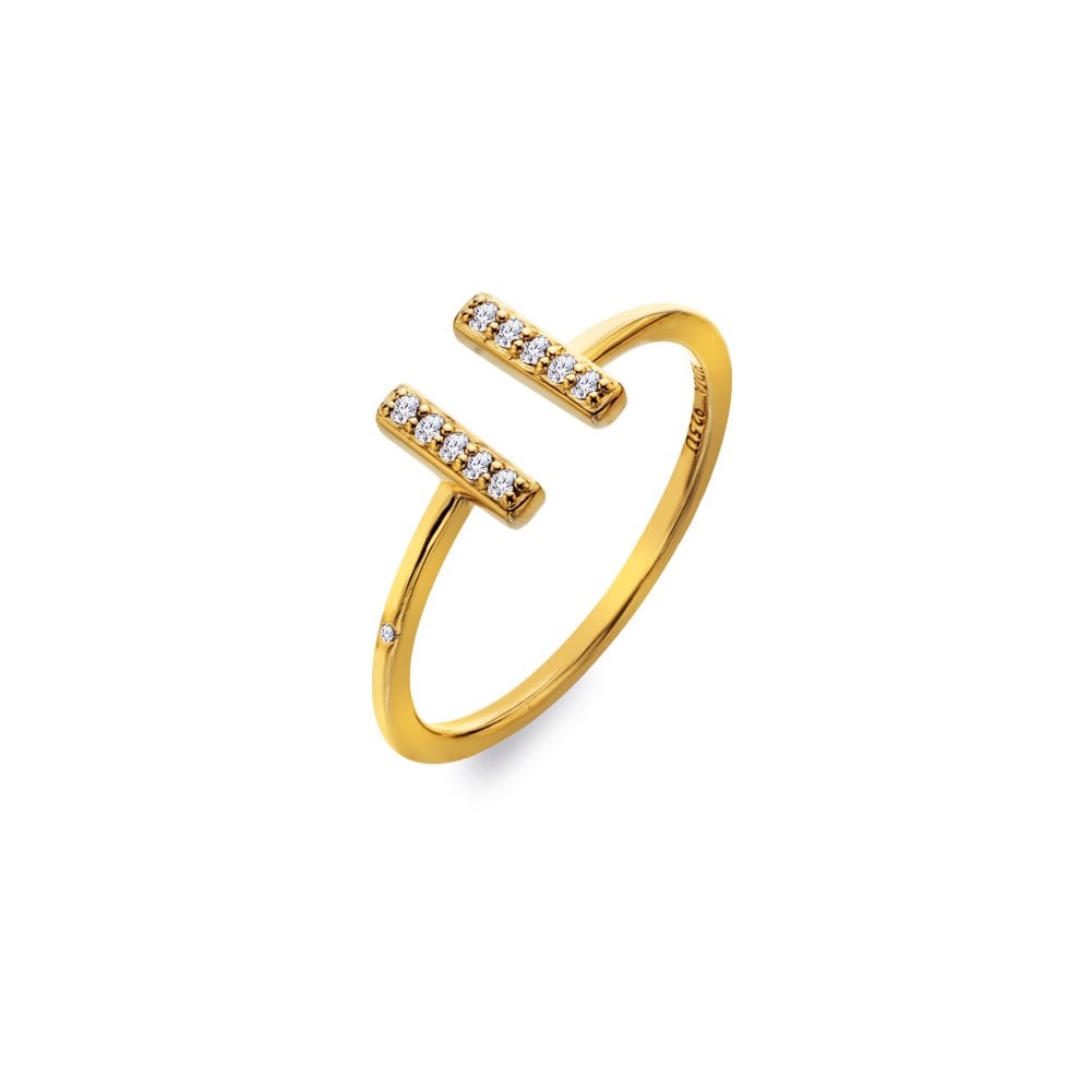 Hot Diamonds X Golden Edit T-Bar Ring DR302 side