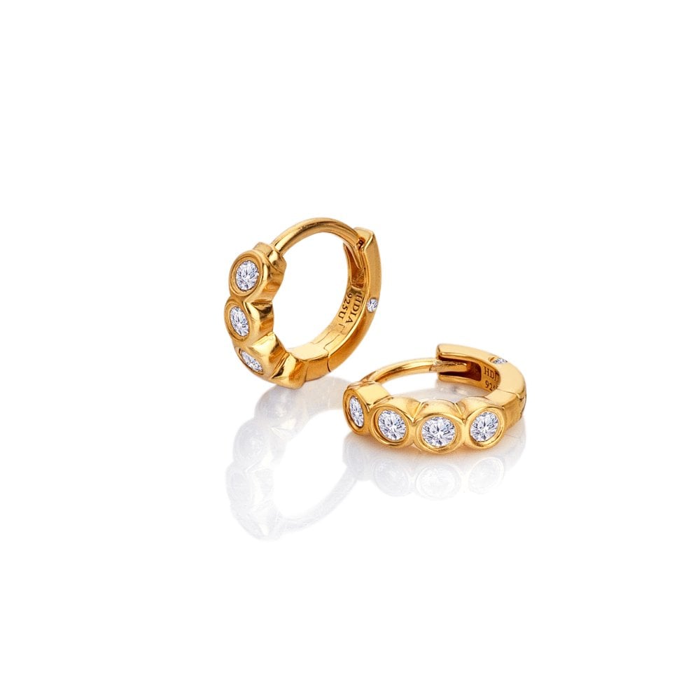 Hot Diamonds HD X Golden Edit Tender Huggie Earrings DE854
