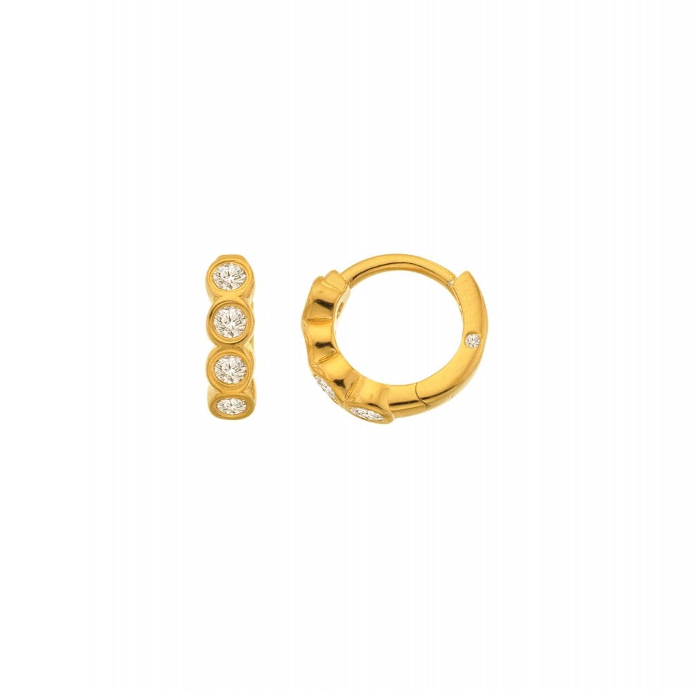 Hot Diamonds HD X Golden Edit Tender Huggie Earrings DE854 side