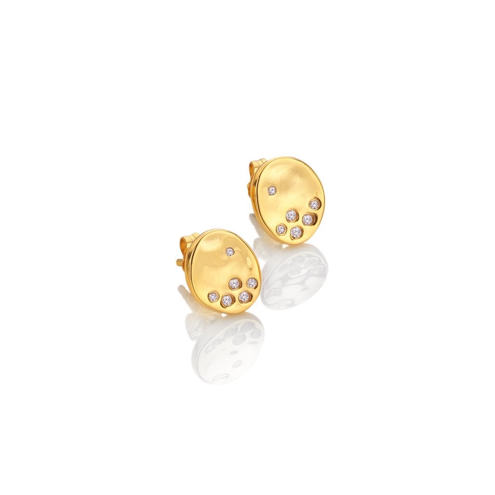 Hot Diamonds HD X Golden Edit Illuminate Stud Earrings DE809 side