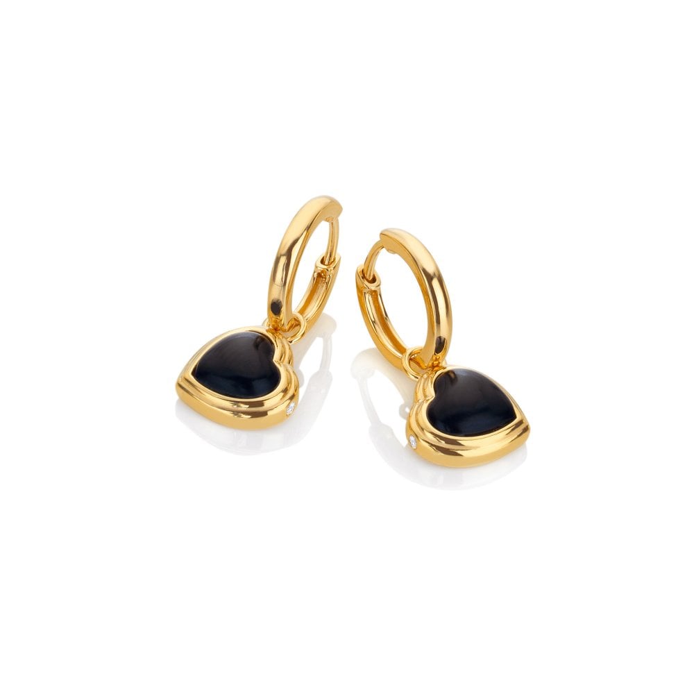 Hot Diamonds X Jac Jossa Onyx Heart Drop Earrings DE789 side