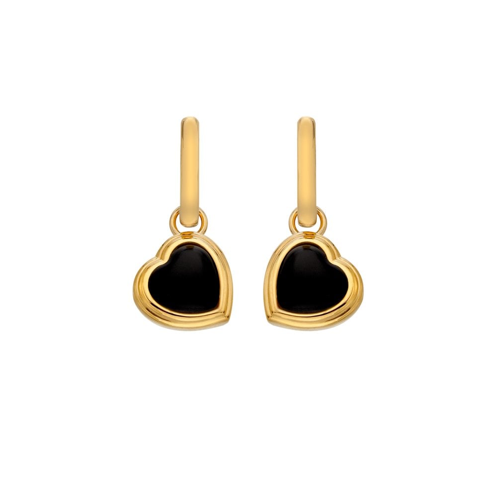 Hot Diamonds X Jac Jossa Onyx Heart Drop Earrings DE789