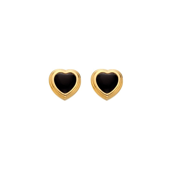 Hot Diamonds X Jac Jossa Onyx Heart Stud Earrings DE788