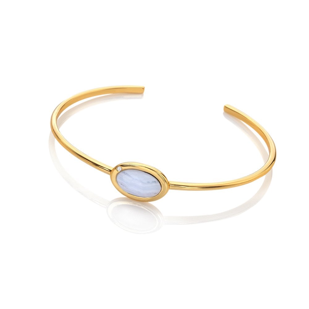 Hot Diamonds HDXGEM Oval Blue Lace Agate Bangle