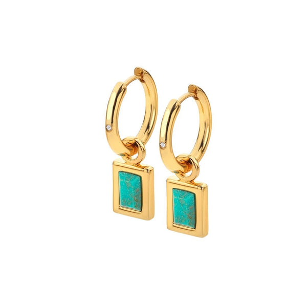 Hot Diamonds HDXGEM Rectangle Turquoise Earrings