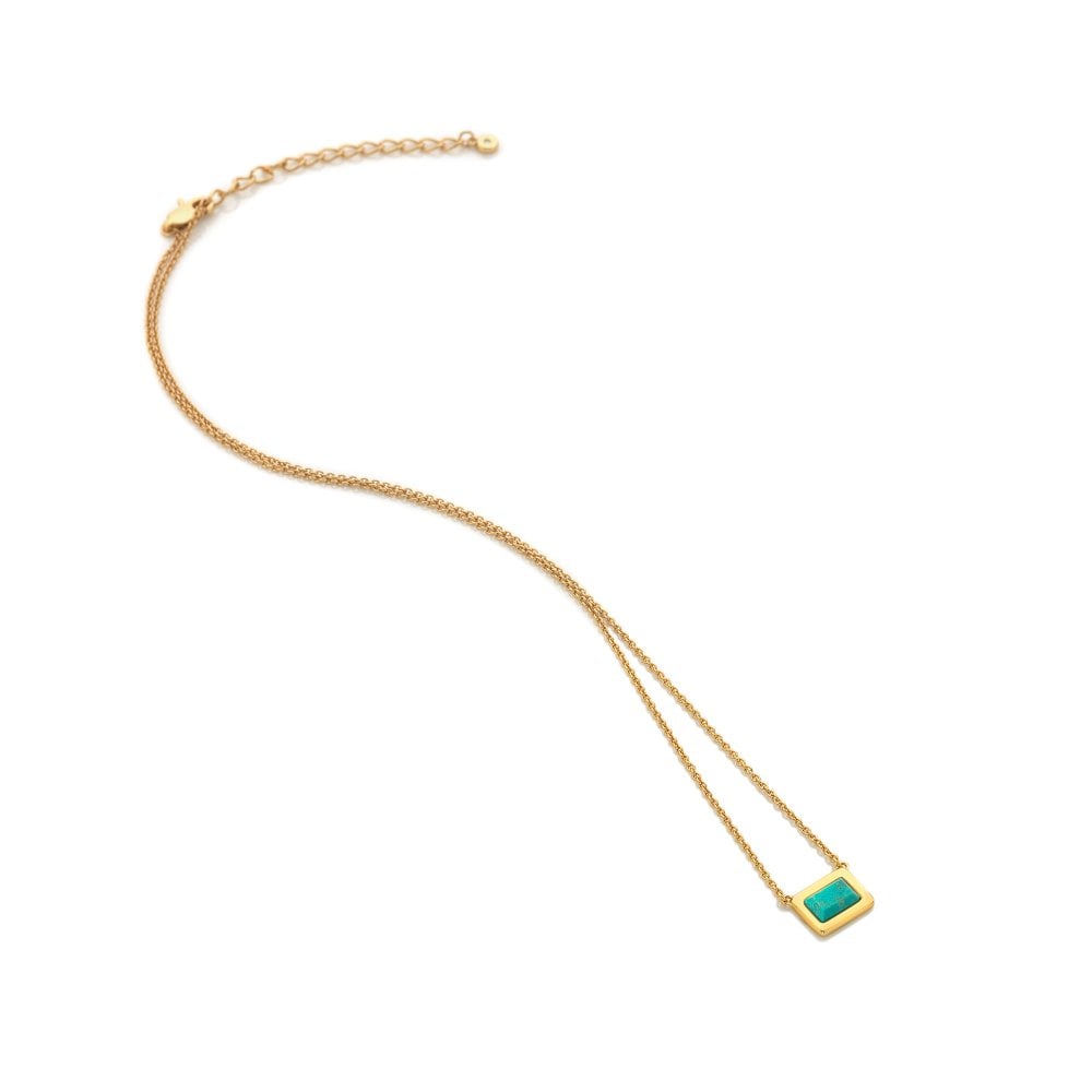 Hot Diamonds HDXGEM Rectangle Necklace Turquoise DN179