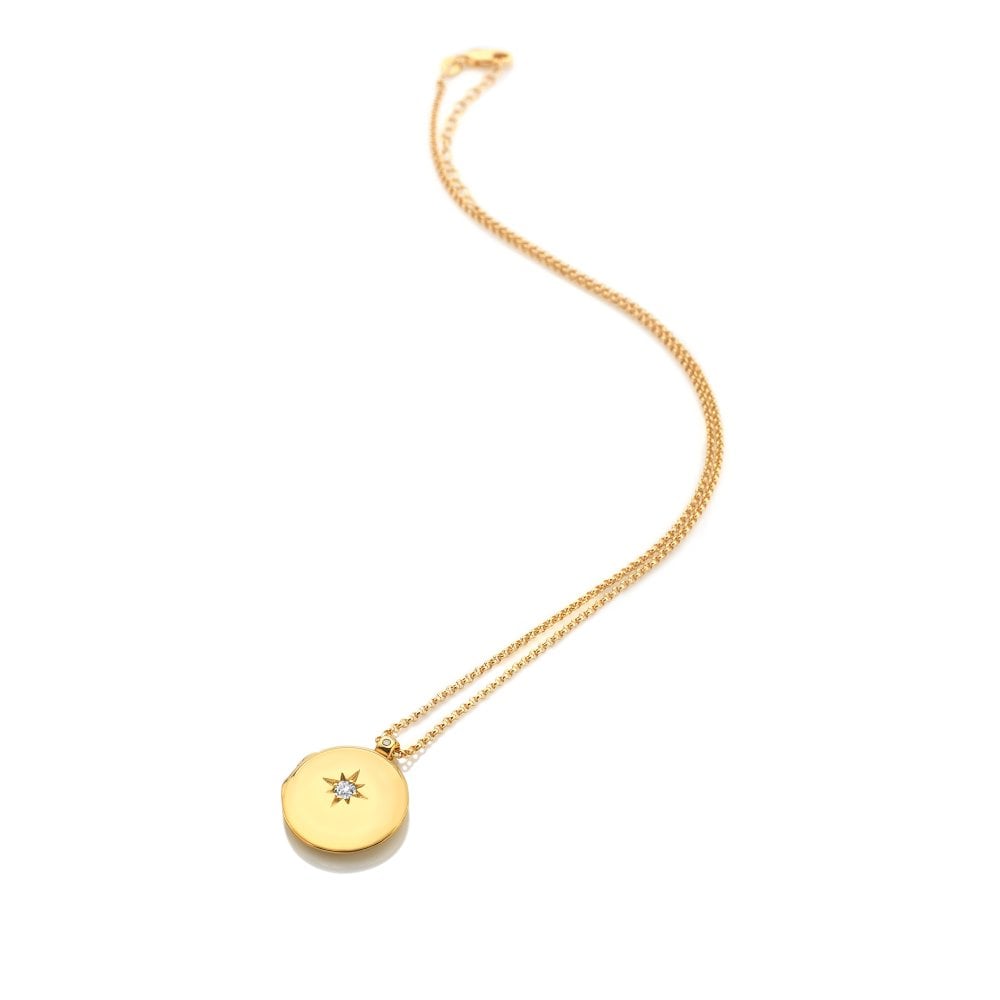 Hot Diamonds HDXGEM Starburst Locket White Topaz DP933 full