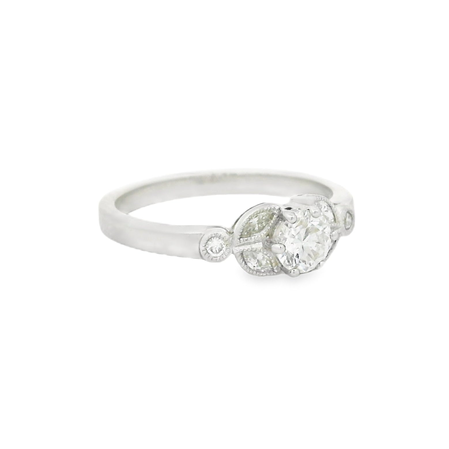 18ct White Gold Fancy Diamond Ring side