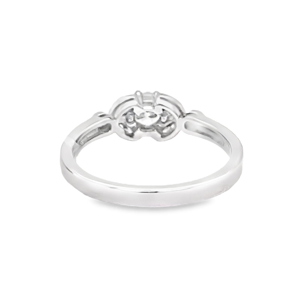 Vintage Style Diamond Ring 18ct White Gold rear