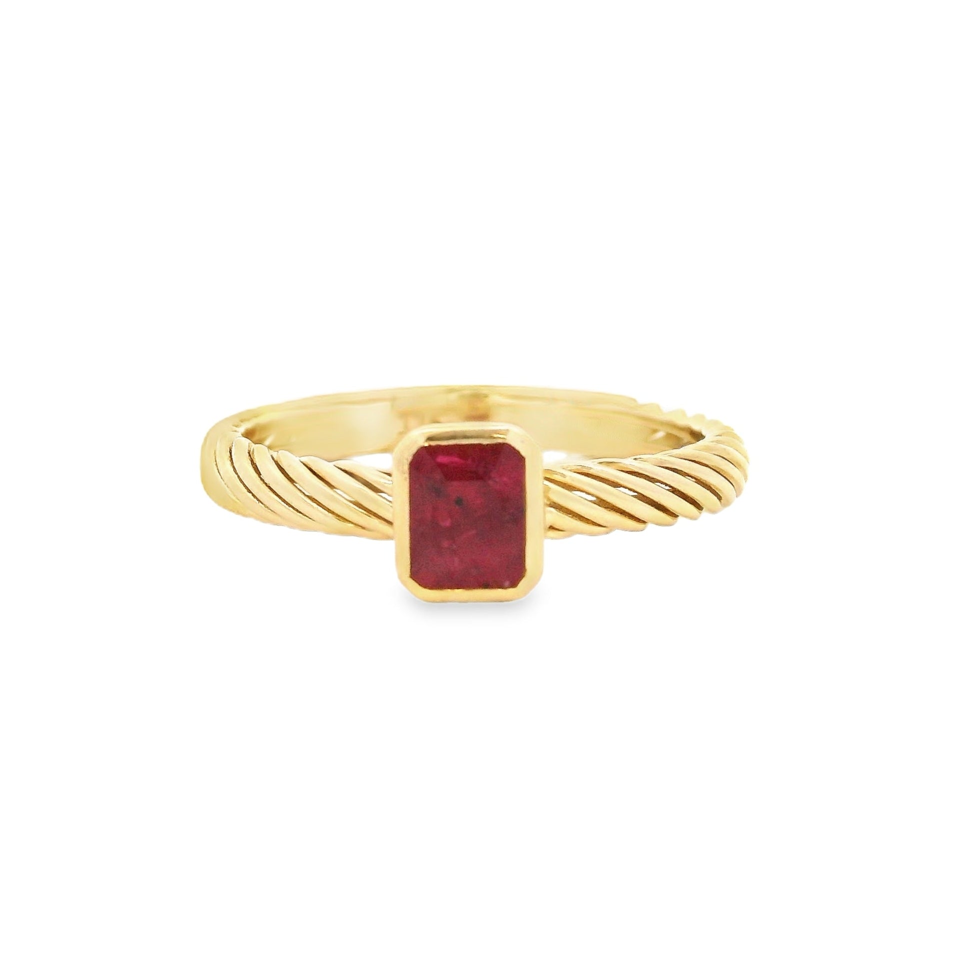 Solitaire Ruby Ring 9ct Gold