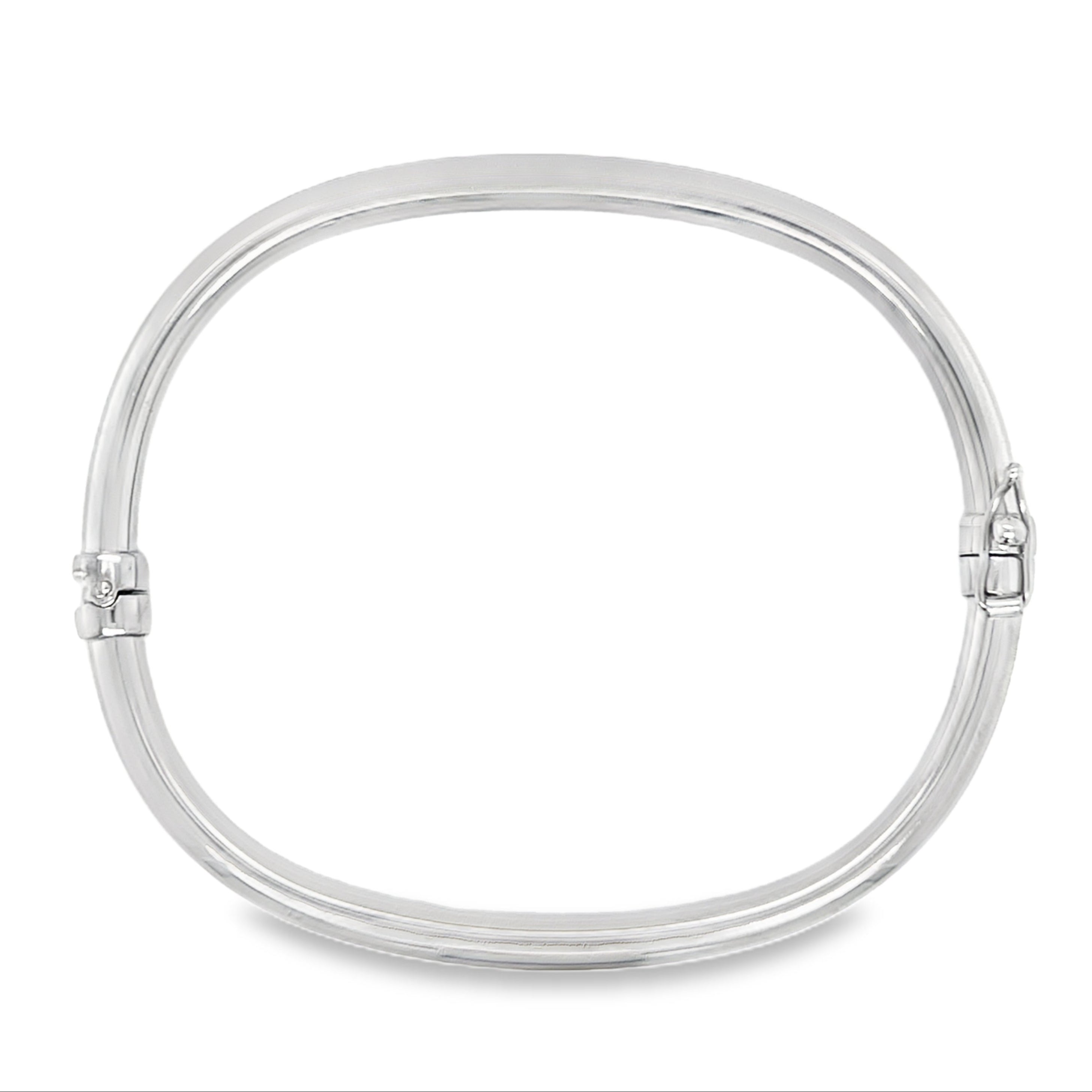 Sterling Silver 4mm Square Hinged Bangle