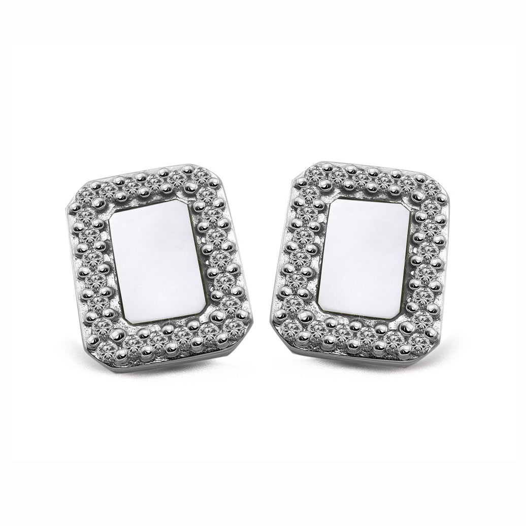Unique & Co Silver MOP Stud Earrings  ME-1018