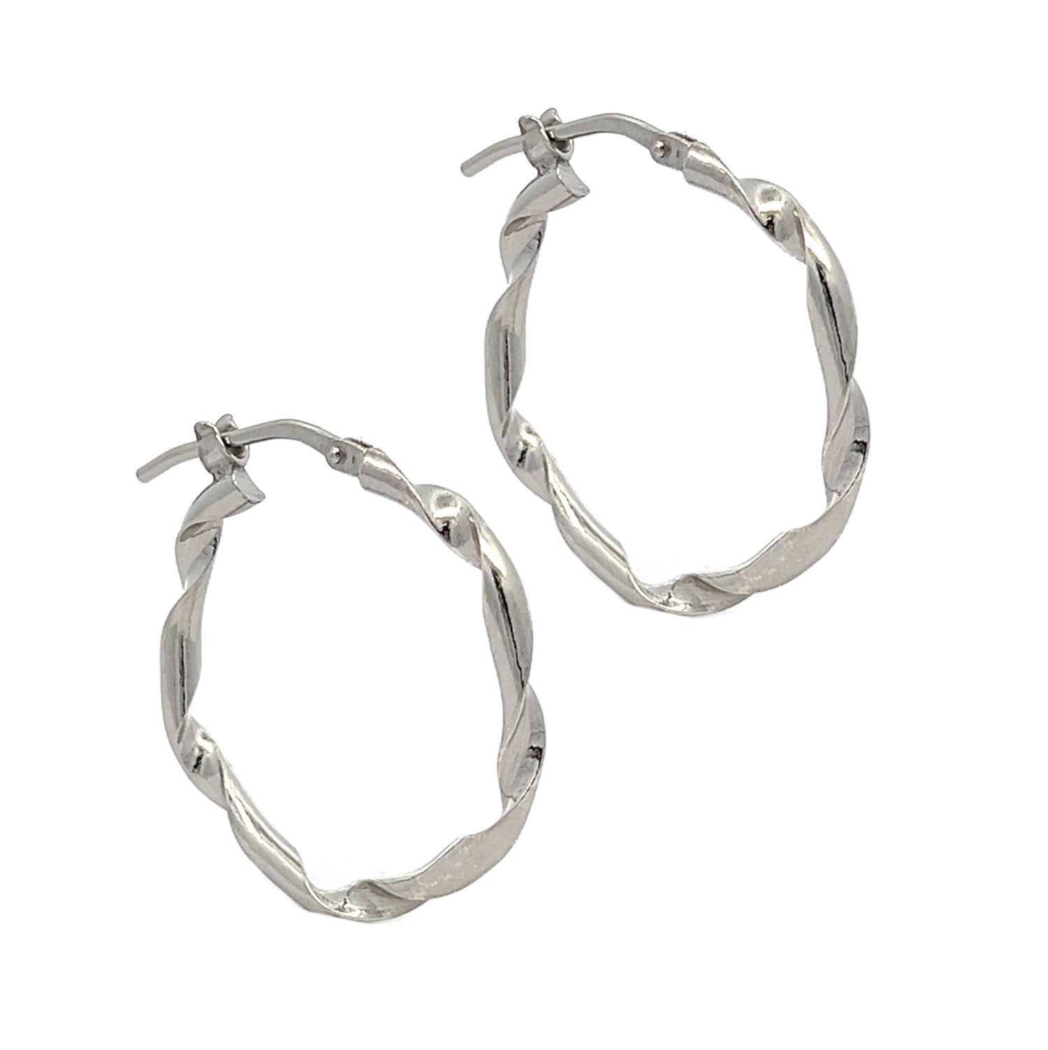 Sterling Silver Twisted Hoop Earrings