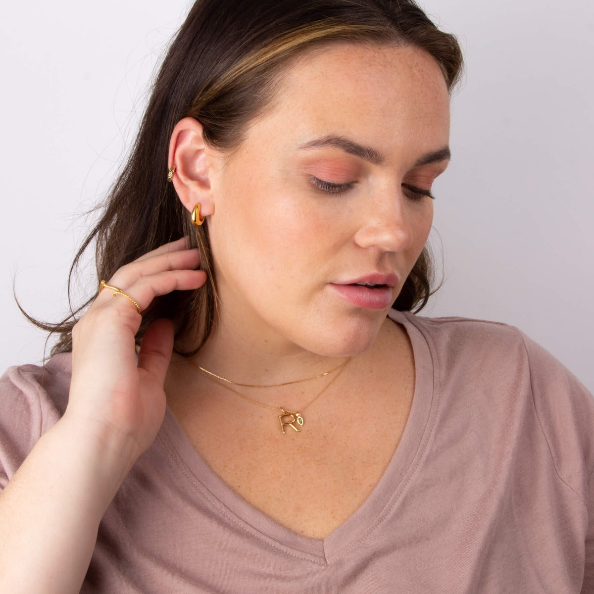 Beginnings Rounded Huggie Hoop Earrings