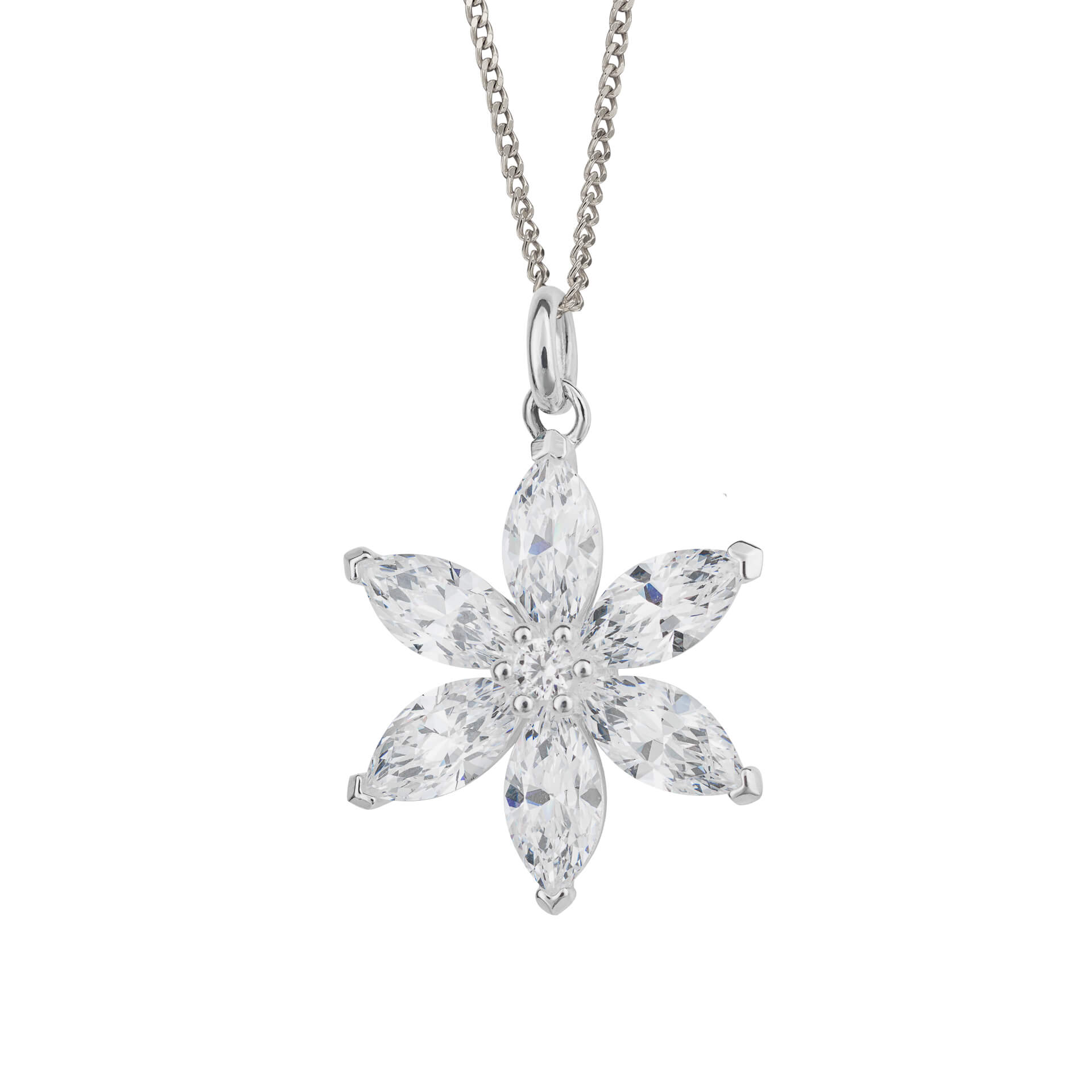 Beginnings Flower Pendant with Cubic Zirconia