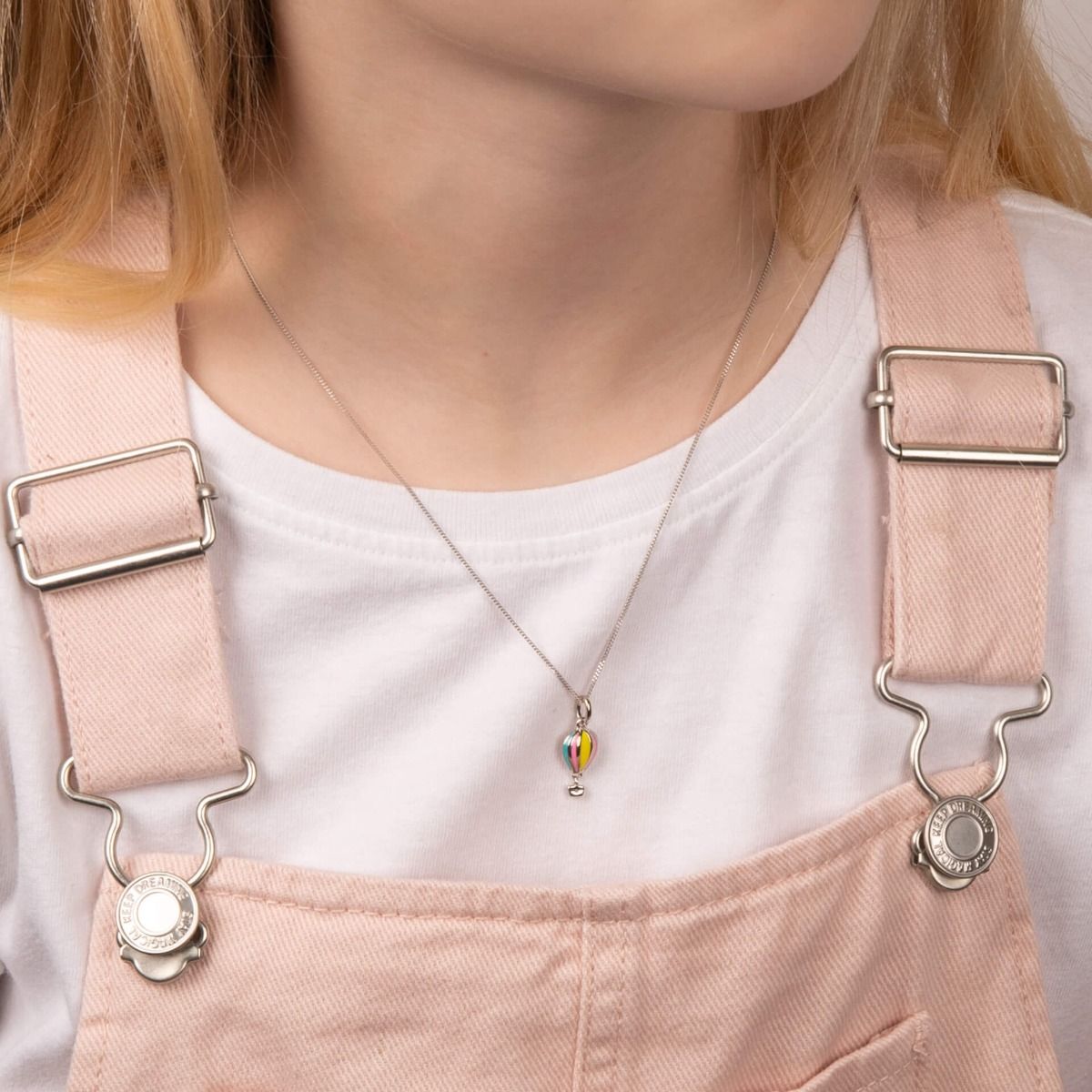 D for Diamond Hot Air Balloon Enamel And Diamond Necklace P5297 model