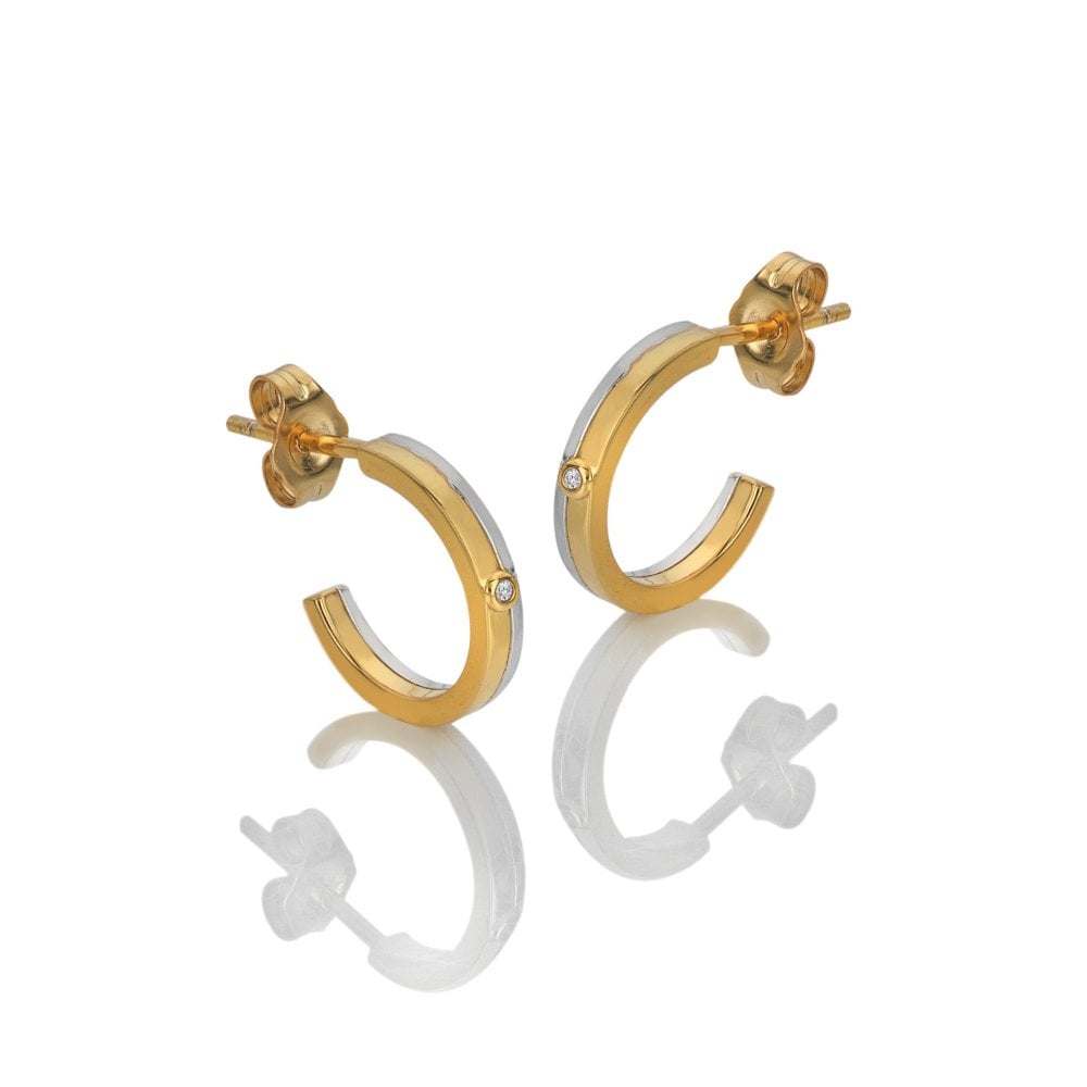 Hot Diamonds Parellel Two Tone Earrings DE863