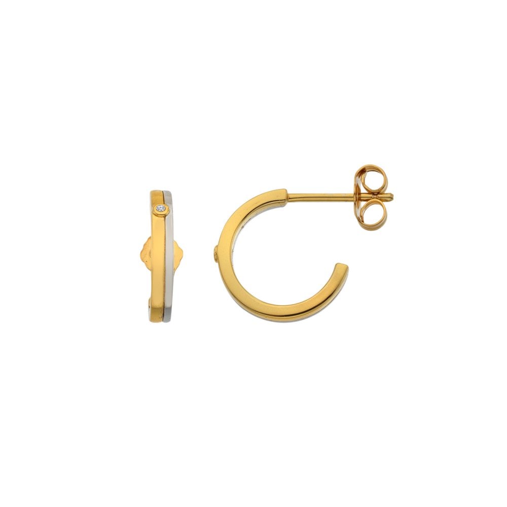 Hot Diamonds Parellel Two Tone Earrings DE863 side