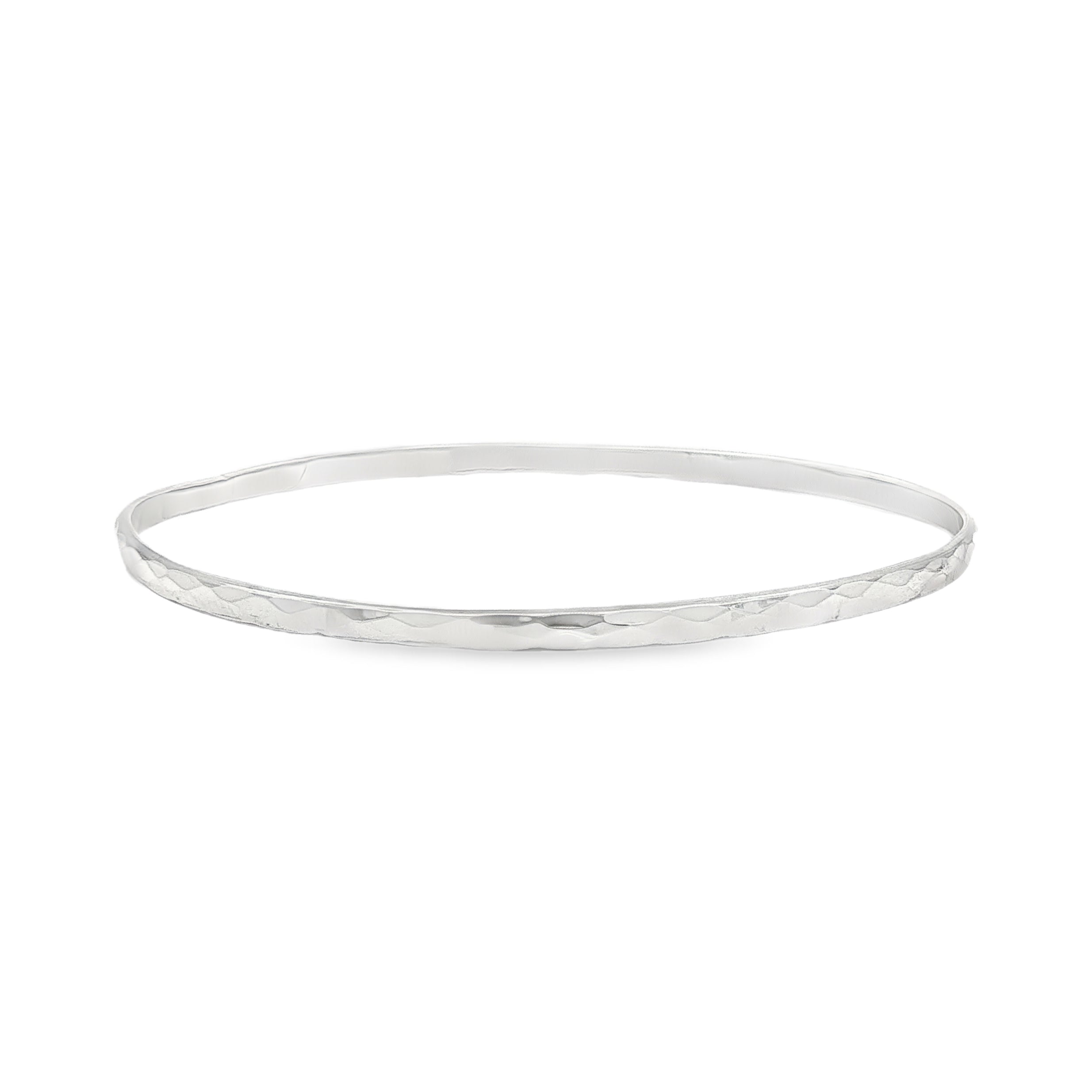 Sterling Silver 3mm Diamond Cut Stacker Bangle