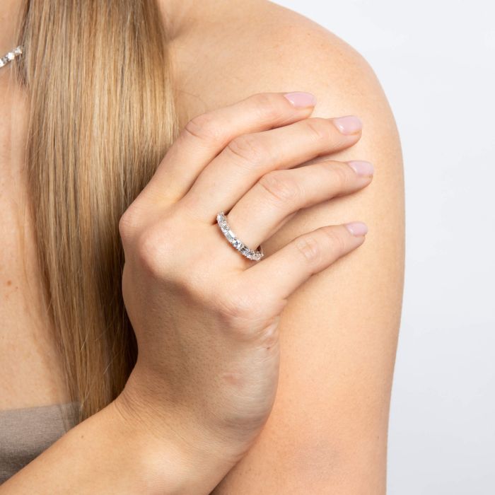 Diamonfire Baguette and Round Zirconia Ring
