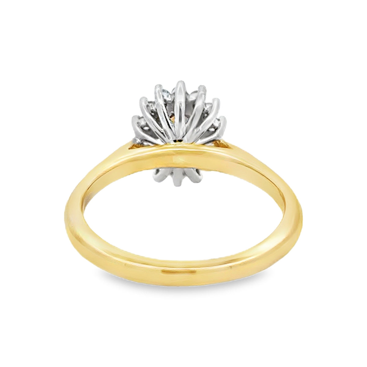 Fire Opal & Diamond Oval Cluster Ring 9ct Gold rear