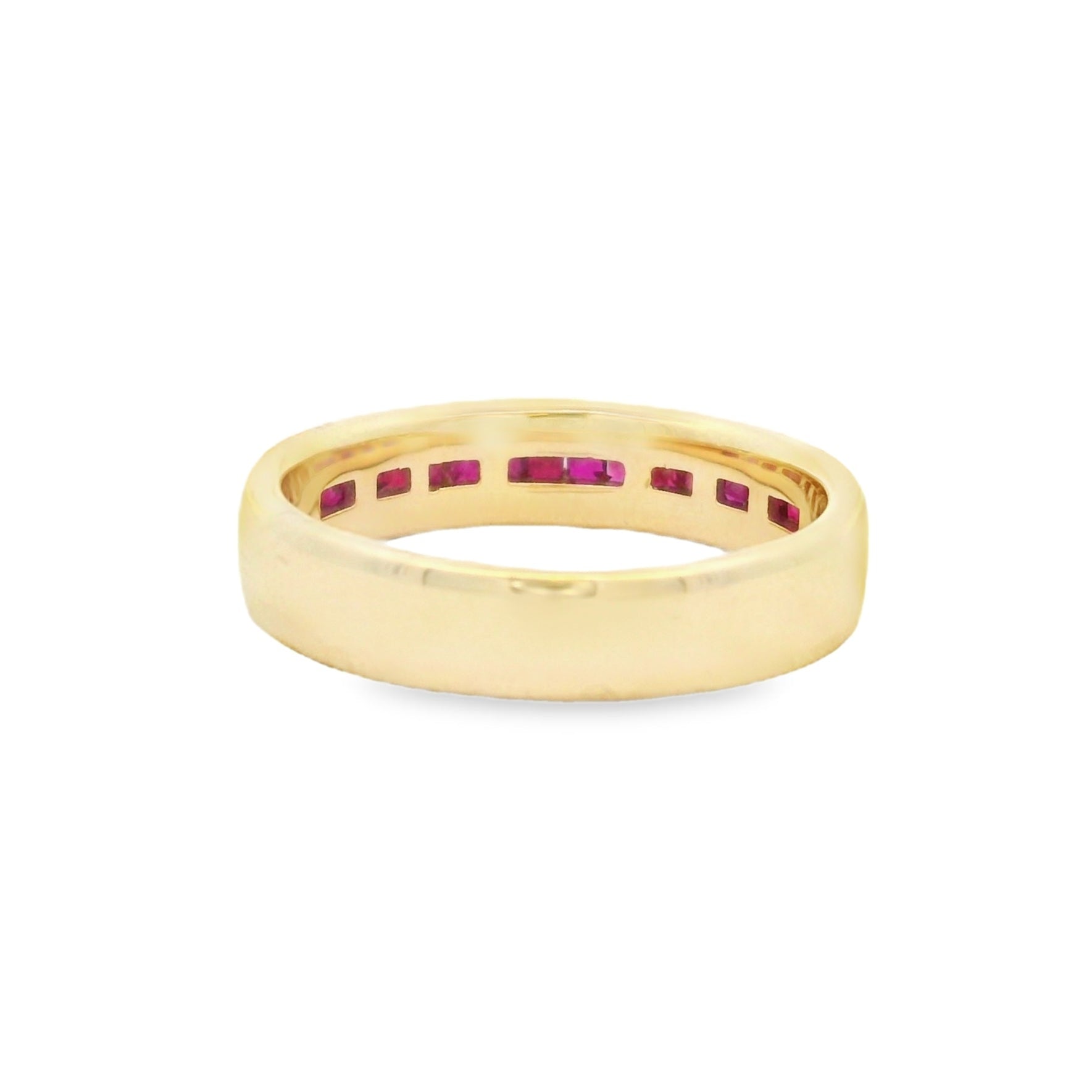 Ruby & Diamond Triple Row Eternity Ring 9ct Gold