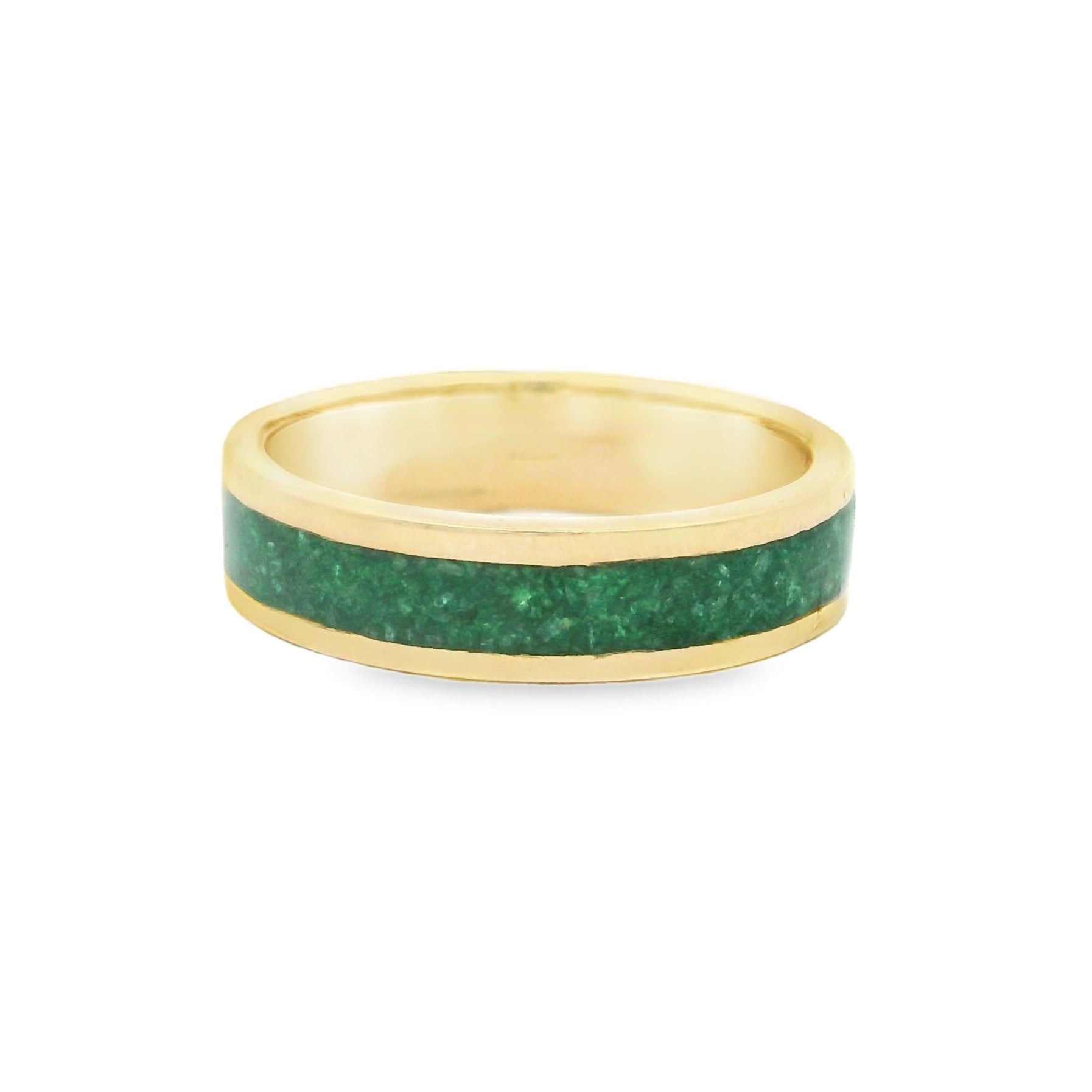 Crushed Emerald Band Ring 9ct Gold