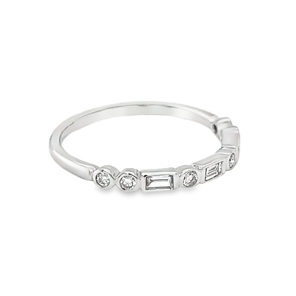 Multi Cut Diamond Eternity Ring 0.27ct 9ct White Gold side