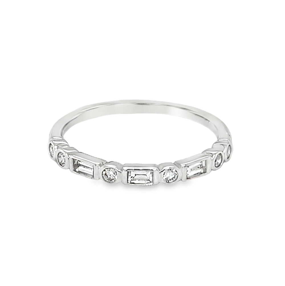 Multi Cut Diamond Eternity Ring 0.27ct 9ct White Gold