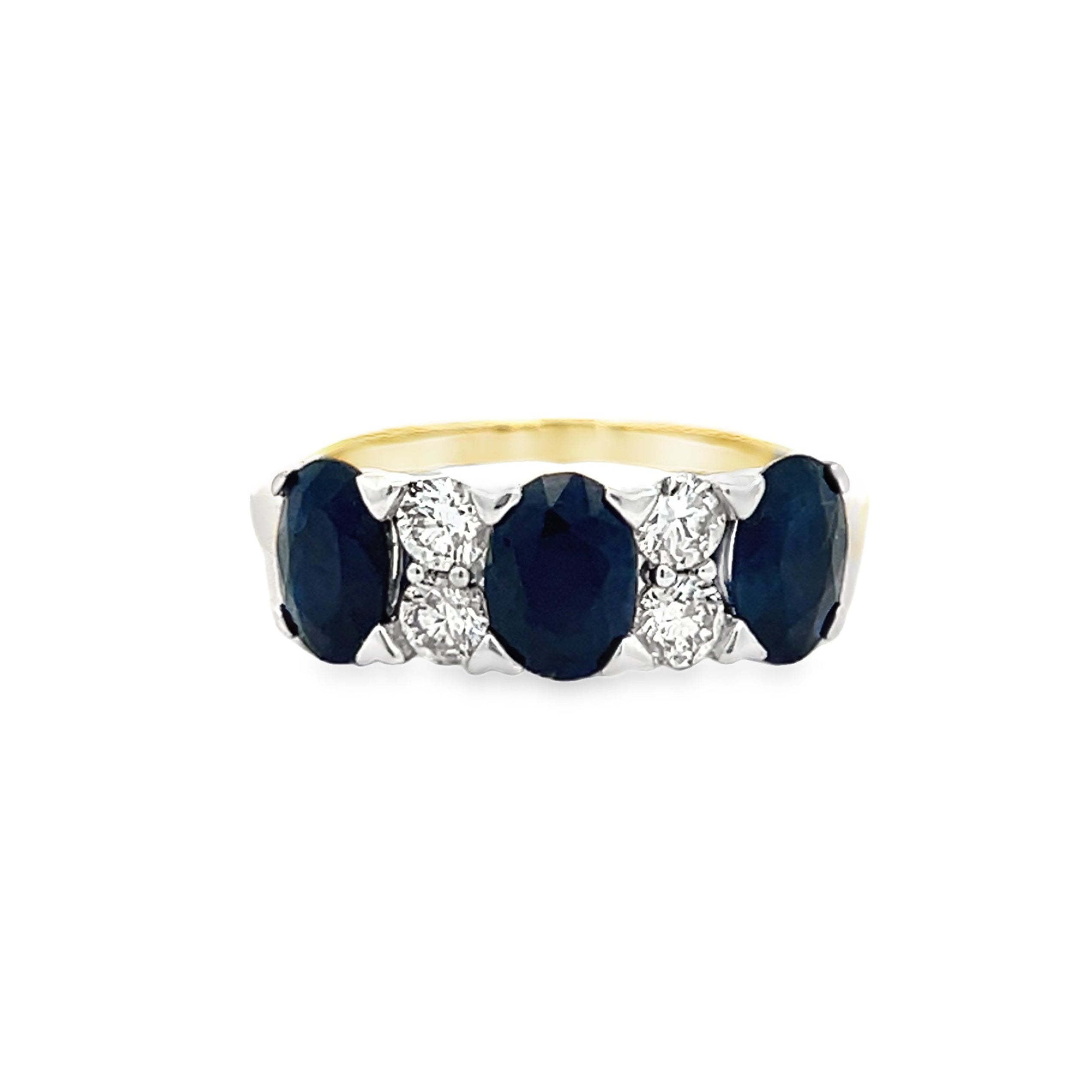 Sapphire & Diamond Ring 9ct Gold