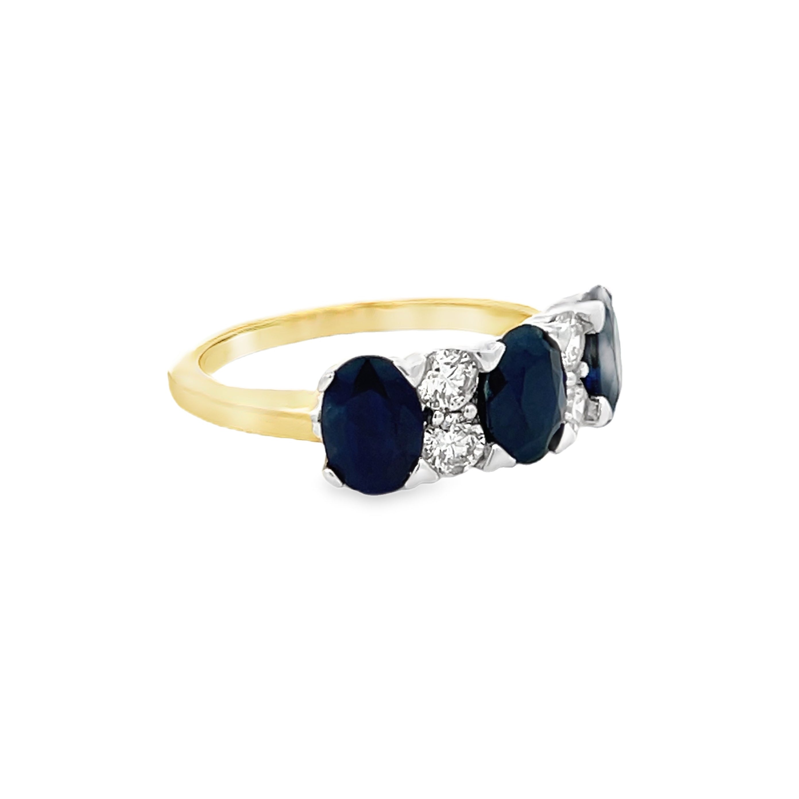 Sapphire & Diamond Ring 9ct Gold side