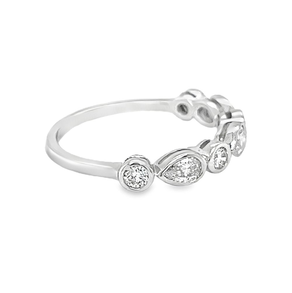 Multi Cut Diamond Eternity Ring 0.50ct 18ct White Gold side