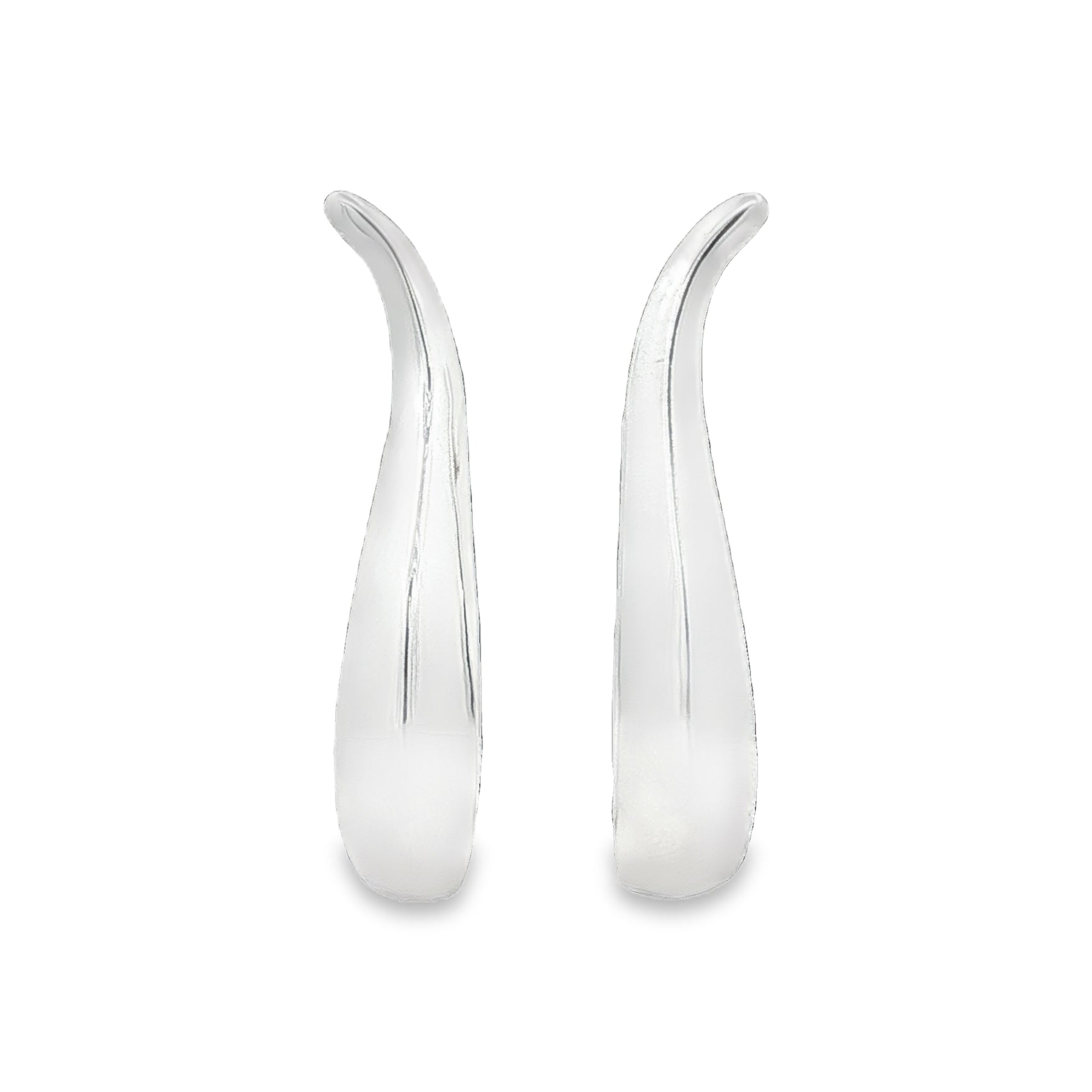 Sterling Silver Chunky Curved Hoop Earrings