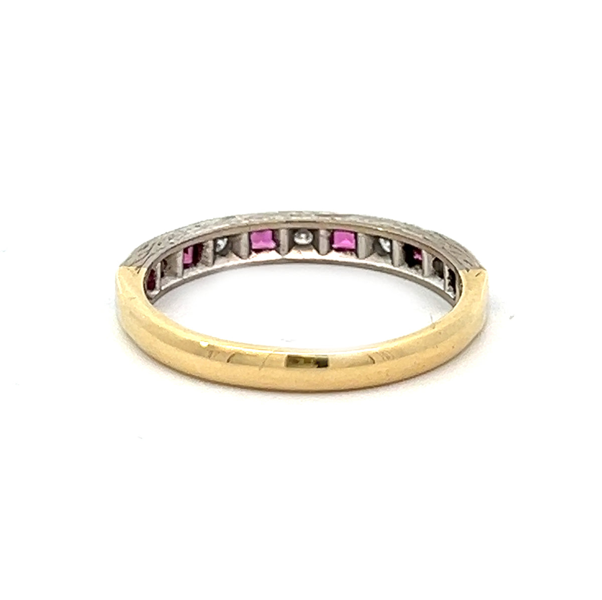Pre Owned Ruby & Diamond Eternity Ring 18ct Gold rear