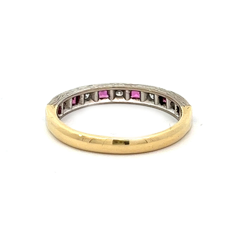 Pre Owned Ruby & Diamond Eternity Ring 18ct Gold rear