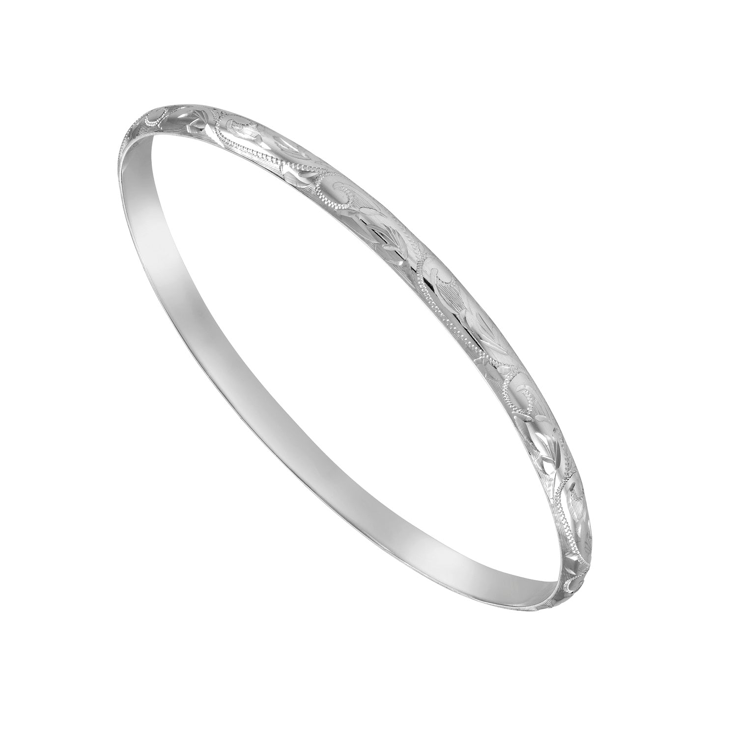 Sterling Silver Engraved 5mm Stacker Bangle