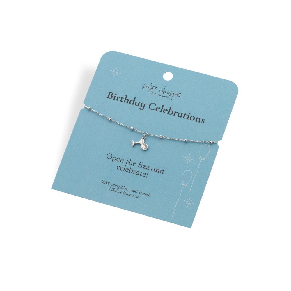 Hot Diamonds Silver Whisper Birthday Celebration Bracelet card