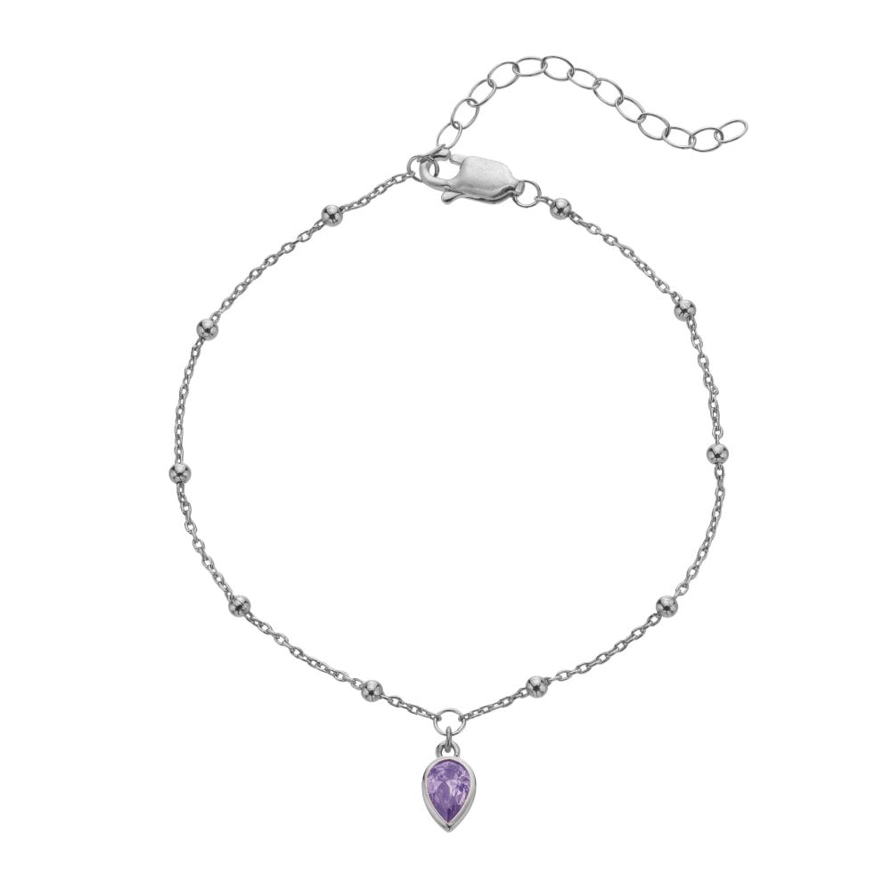 Silver whisper February CZ Bracelet