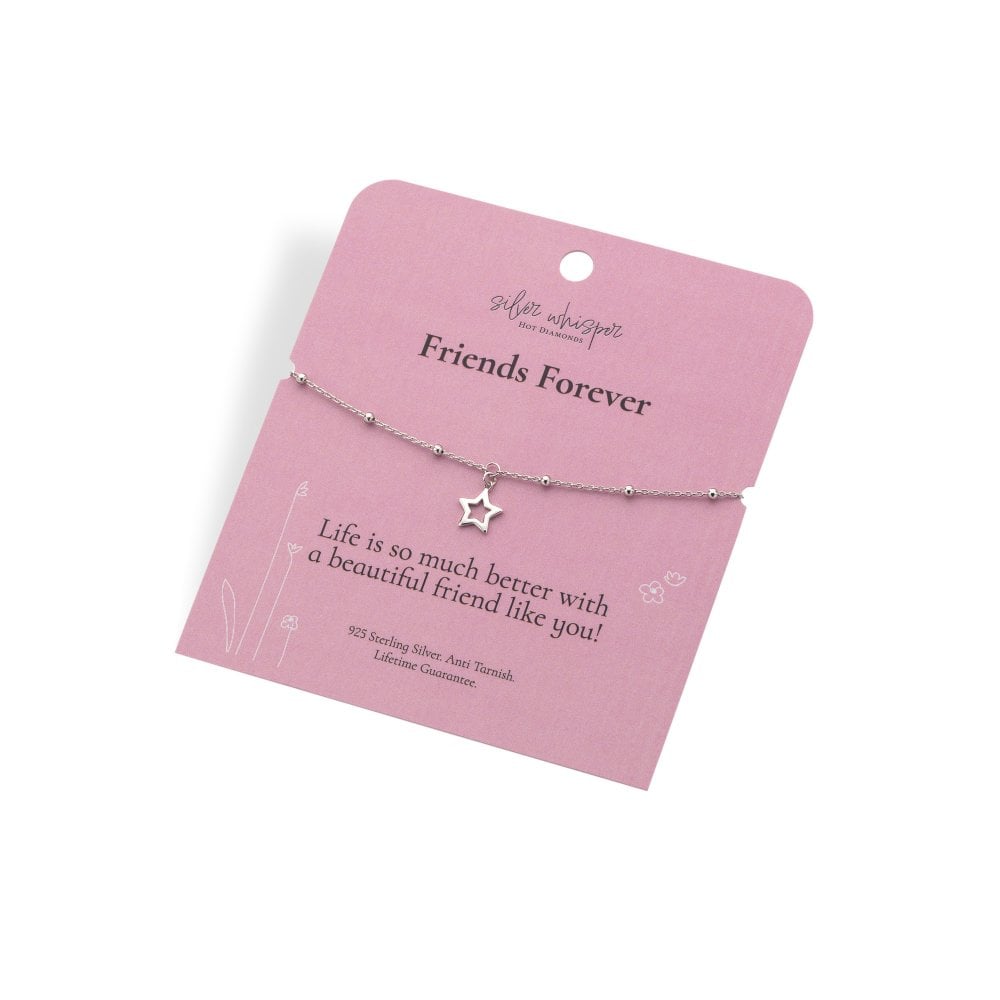 Hot Diamonds Silver Whisper Friends Forever Bracelet card