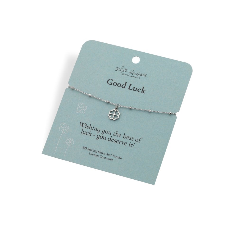 Hot Diamonds Silver Whisper Good Luck Bracelet card